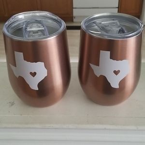 Wine tumblers My heart is in Texas